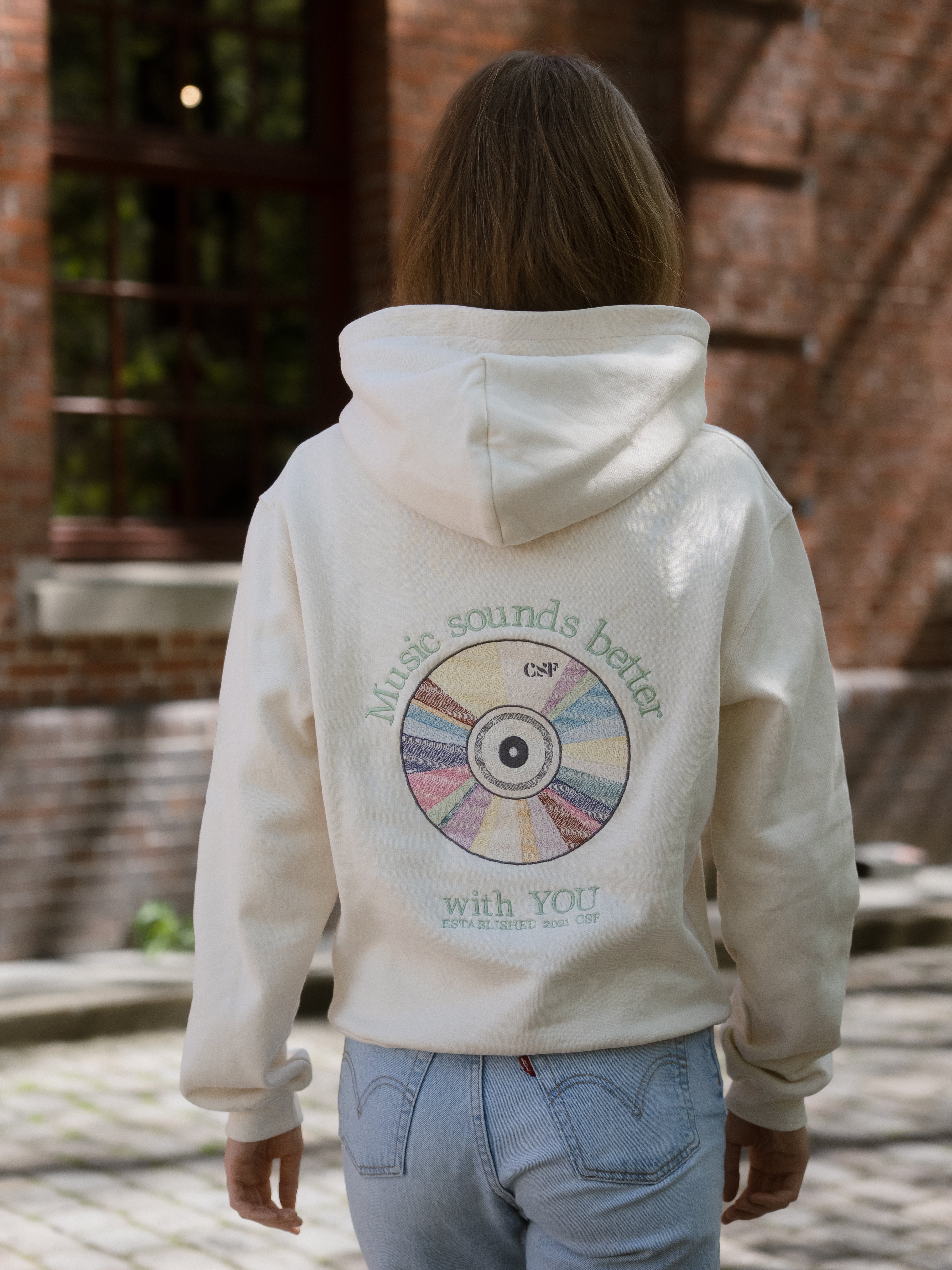 Music sounds better with YOU Heavyweight Hoodie Creme