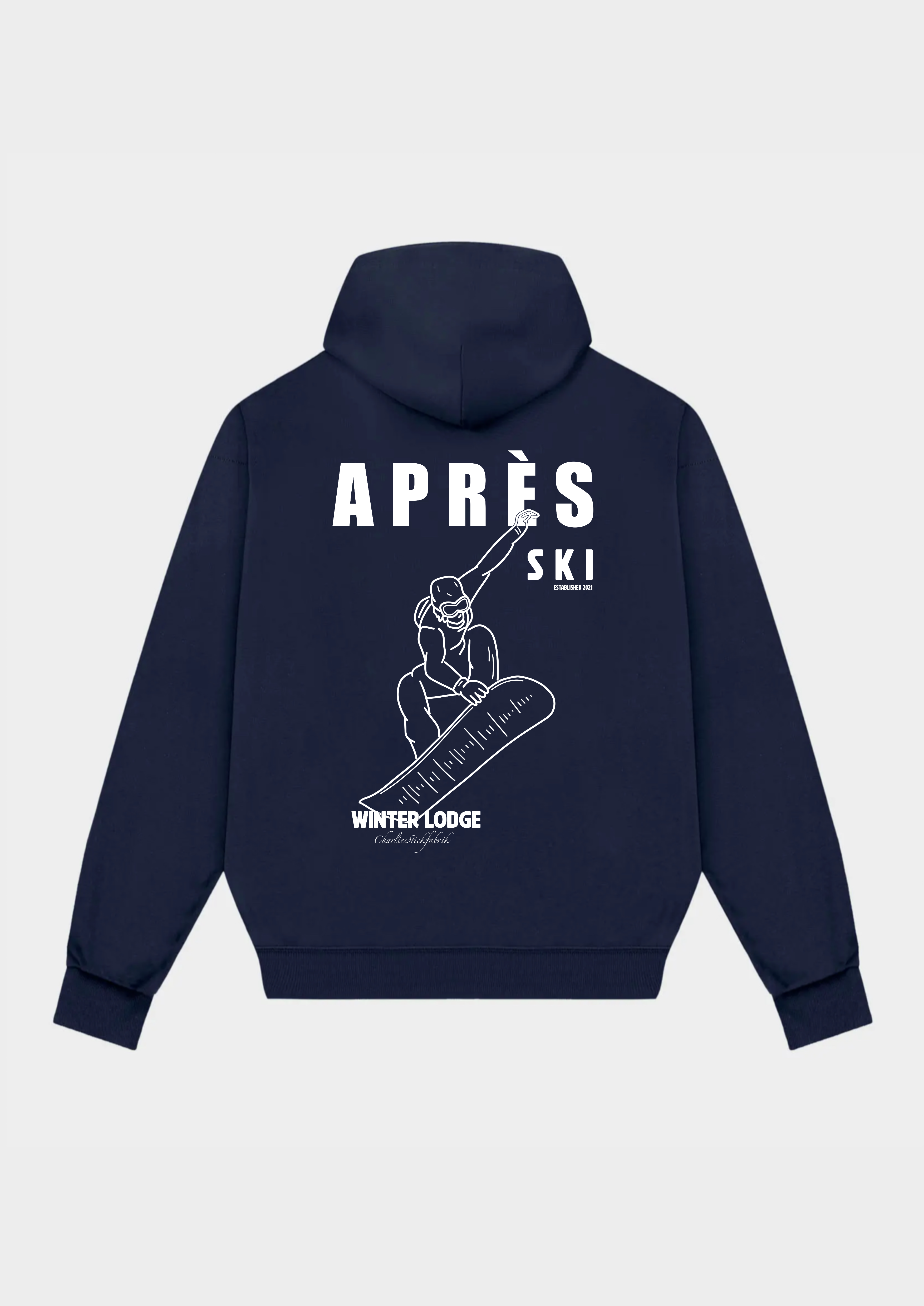 Aprés Ski Lodge Heavyweight Hoodie Navy