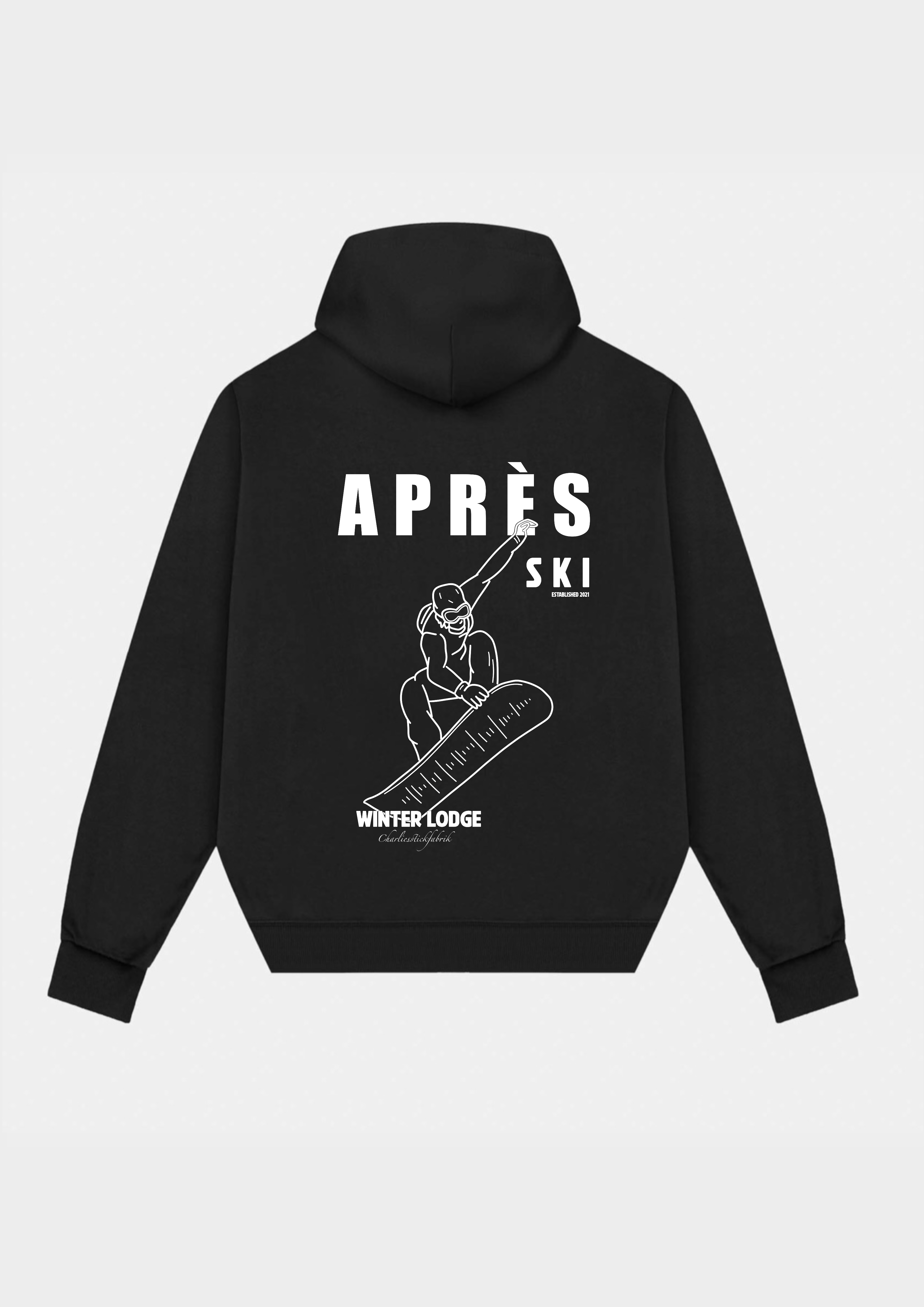 Aprés Ski Lodge Heavyweight Hoodie Schwarz