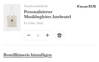 Personalisierter Musikbegleiter Jutebeutel