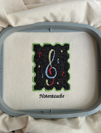 Personalisierter Musikbegleiter Jutebeutel