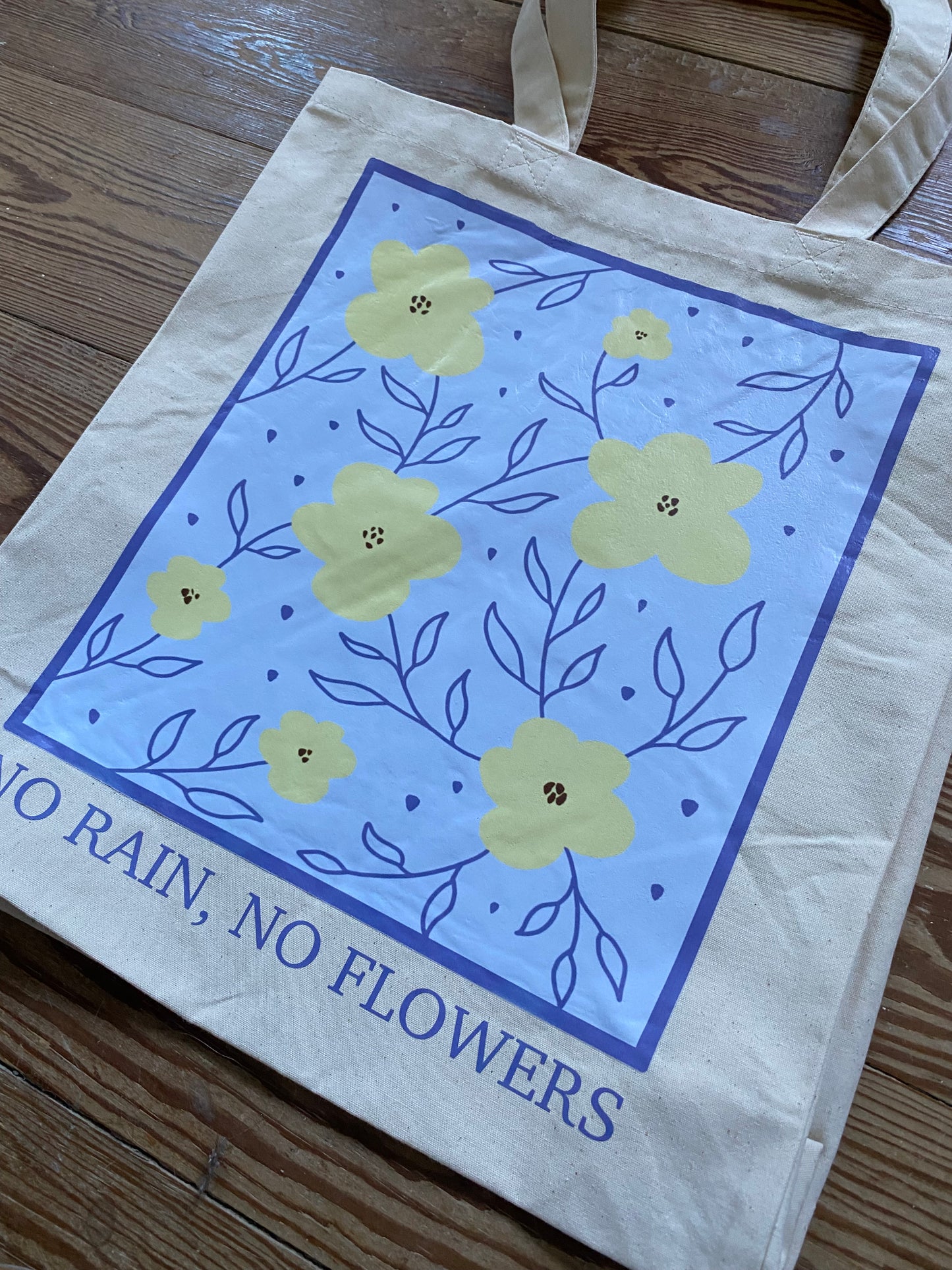 No Rain, No Flowers Jutebeutel | Beachbag