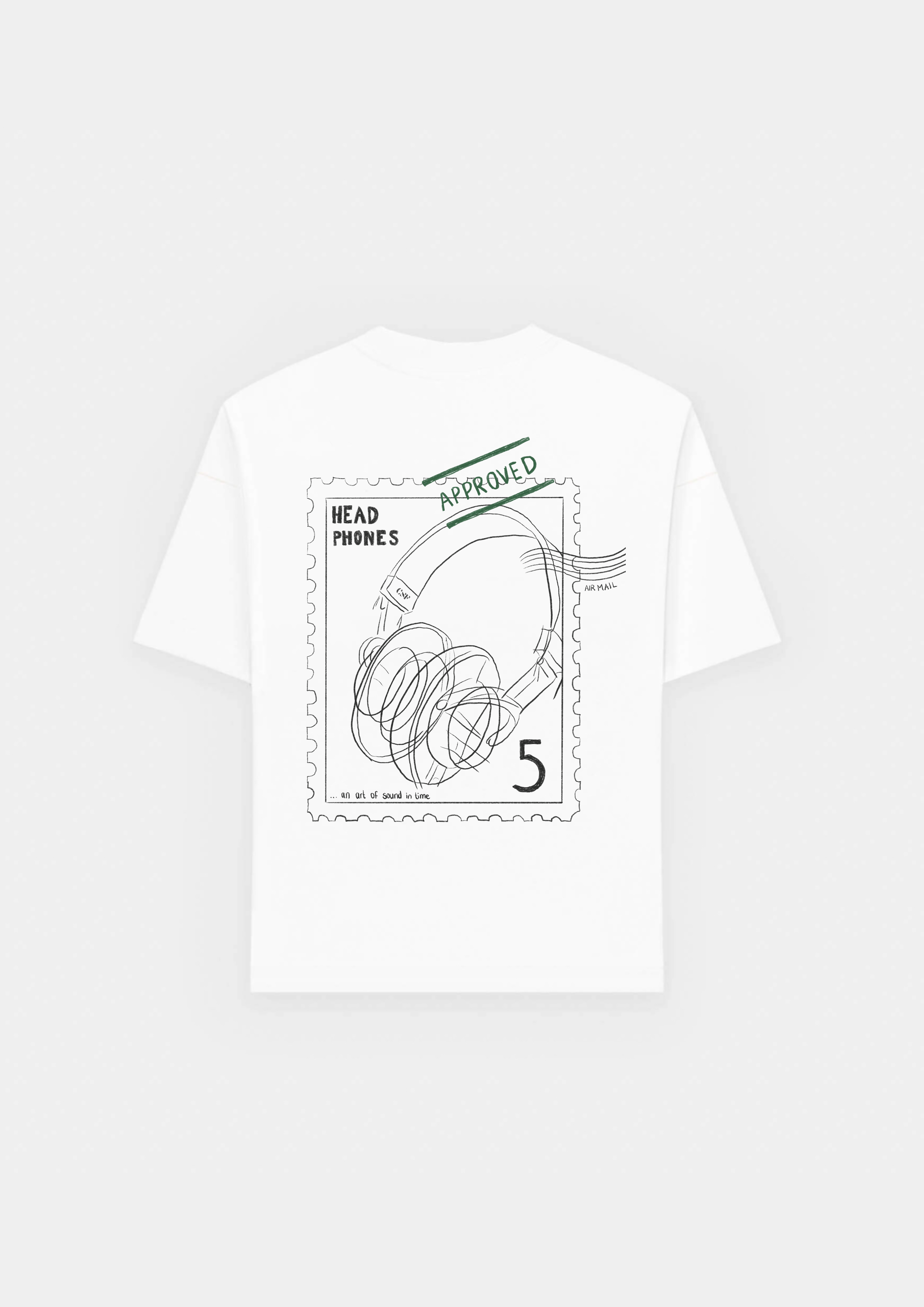 Music Stamp Heavyweight T-Shirt Weiß
