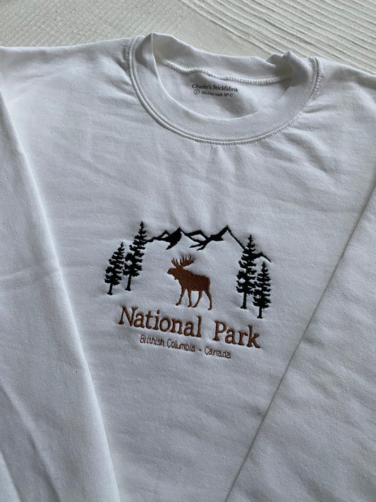 National Park crewneck British Columbia