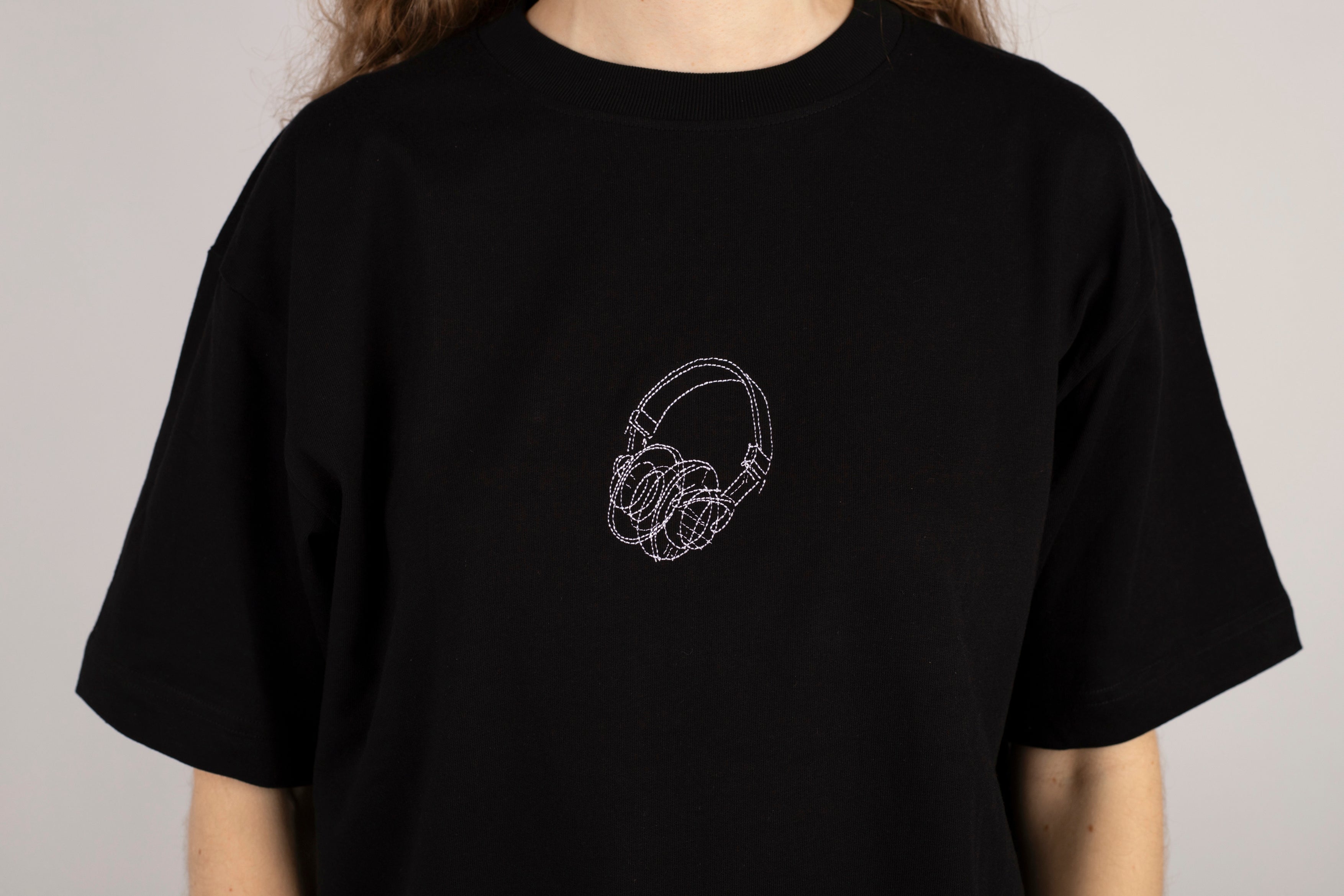 Headphones Sketch Heavyweight T-Shirt Ready to Ship