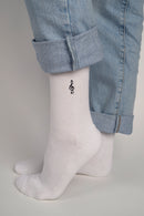 Treble clef Socks embroidered