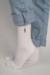 Treble clef Socks embroidered