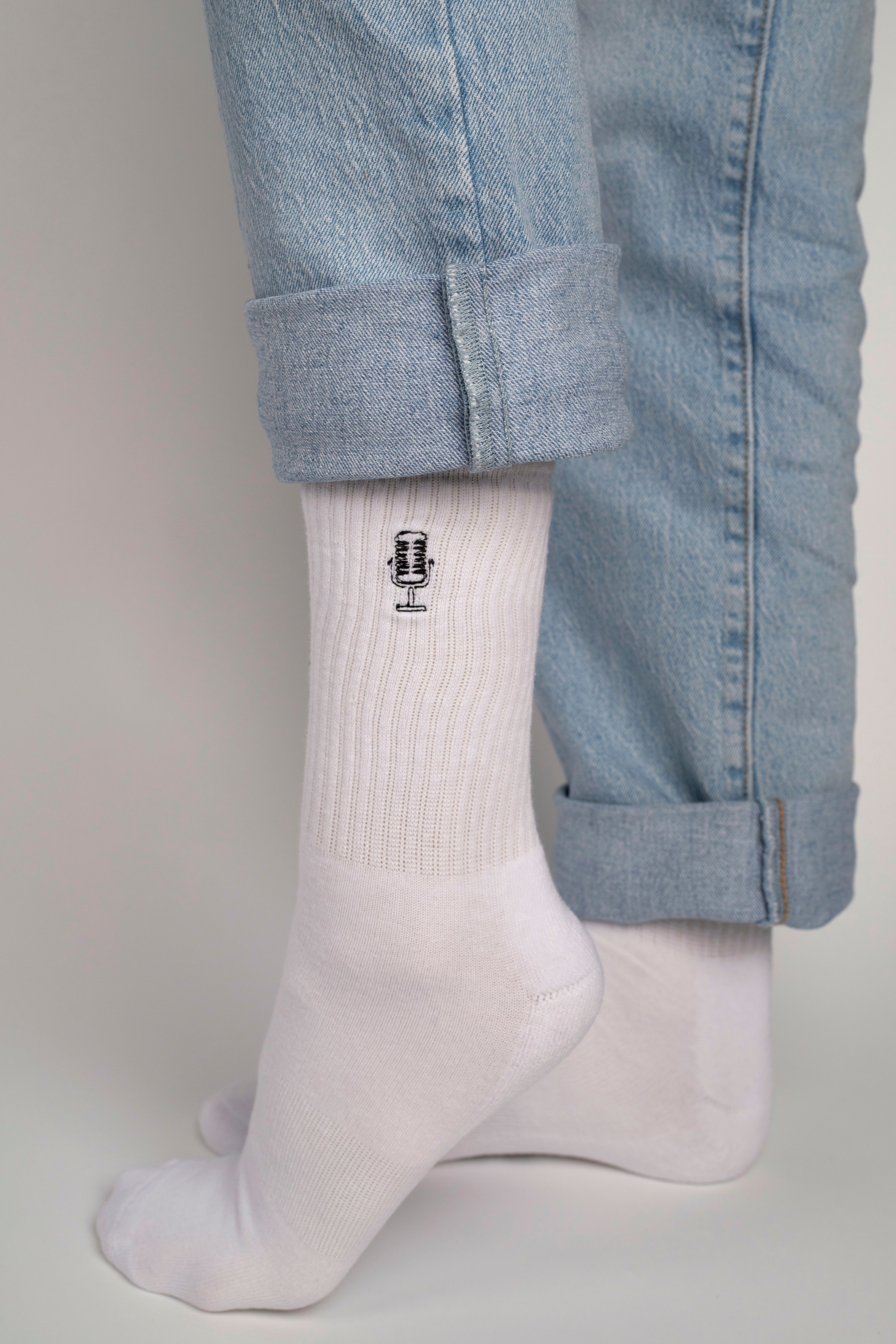 Microphone | Embroidered Socks
