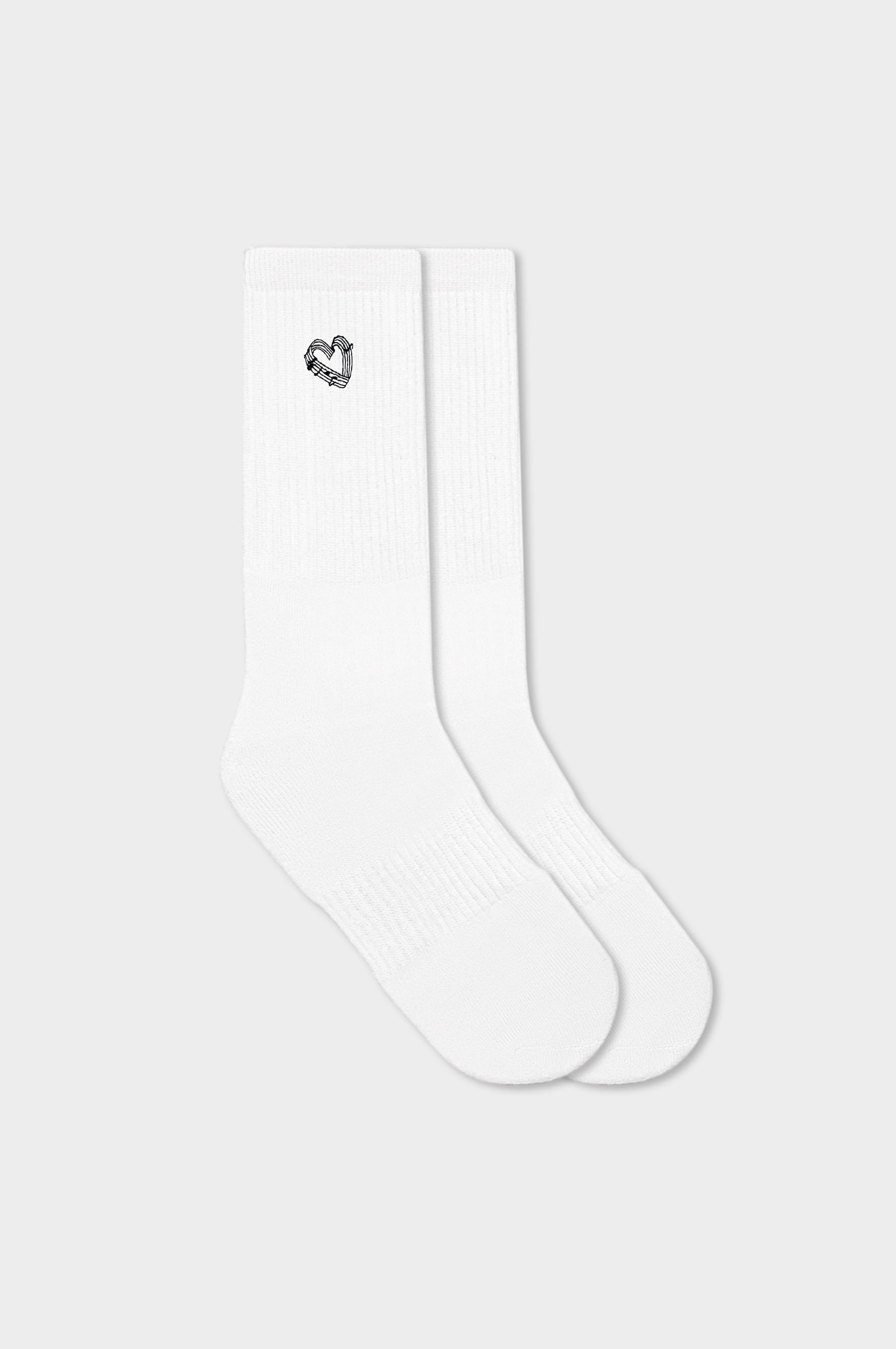 Notenlinien Herz | Bestickte Socken