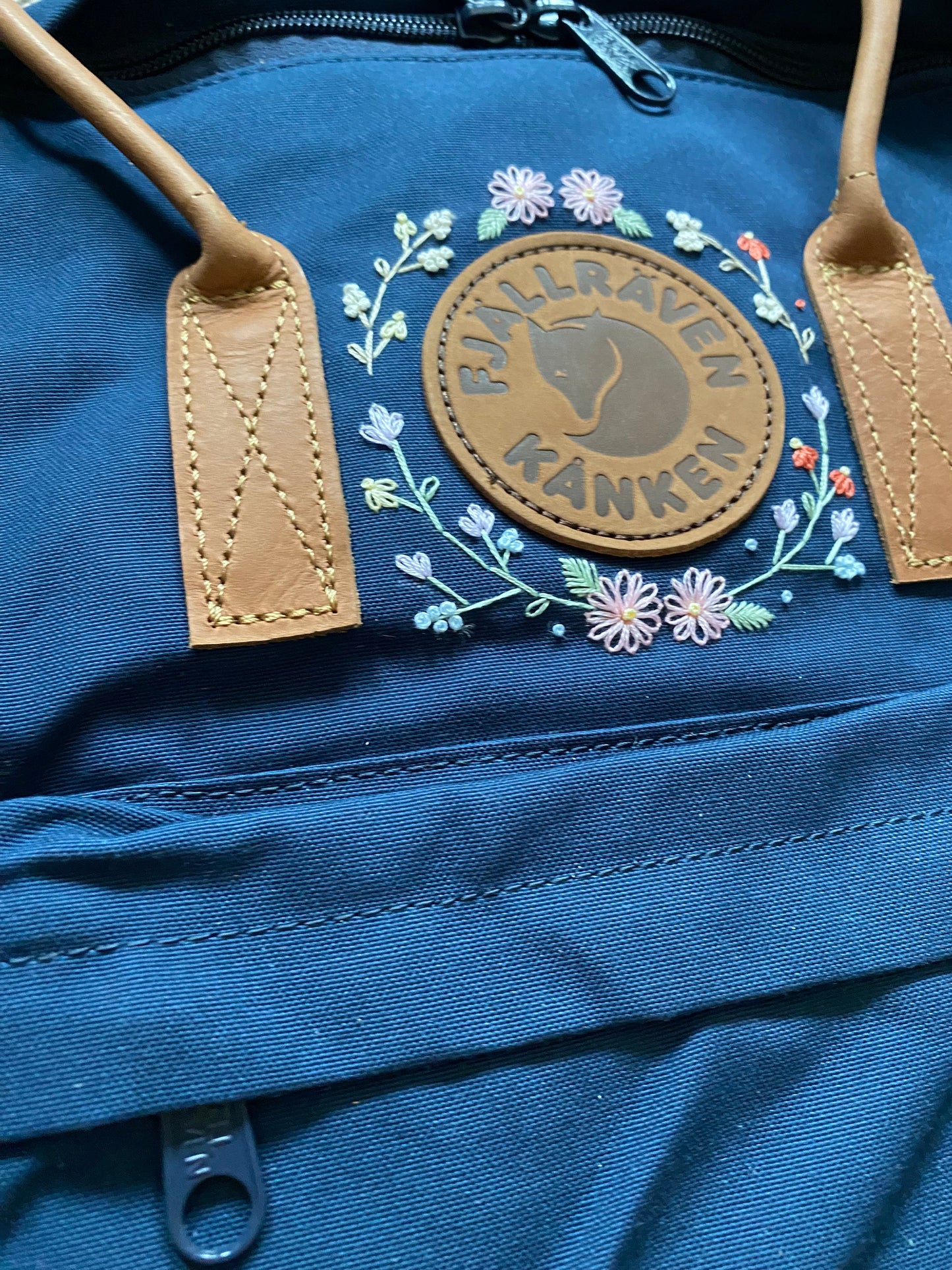 Fjällräven Kanken bestickt | Blumen | Rucksack personalisiert